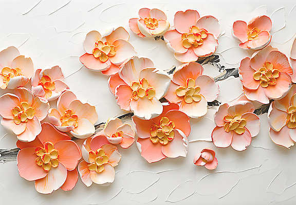 JPG 편집이미지 디자인 꽃 예술 분홍색 자연 페인팅 붓터치 사람없음 물감 화려 우아함 그림 캔버스 편집실사 식물 컬러 컨셉 미술도구 CG 생태계 파일형식