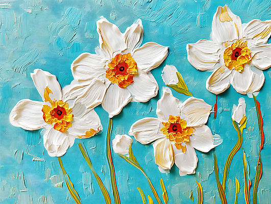 JPG 편집이미지 디자인 꽃 예술 자연 페인팅 붓터치 사람없음 파란색 물감 화려 우아함 그림 캔버스 편집실사 식물 컬러 컨셉 미술도구 CG 생태계 파일형식