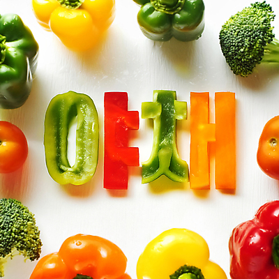 JPG 편집이미지 디자인 파프리카 타이포그라피 사람없음 컬러풀 브로콜리 디지털합성 편집소스 편집실사 AI컴퓨터그래픽 AI콘텐츠 문자 컬러 채소 CG 파일형식