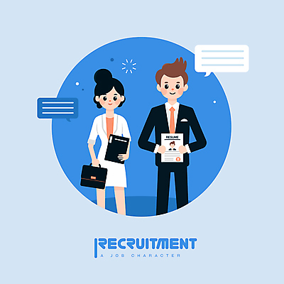 전신 캐릭터 여자 남자 말풍선 서류가방 일러스트 프레임 들기 정장 성인 두명 파란색 비즈니스맨 비즈니스우먼 취업준비생 일자리 이력서 구인구직 채용공고 성인만 청년취업 일러캐릭터 AI파일 옷 컬러 가방 비즈니스 모션 사람 구직 직장인 구인 채용 파일형식 벡터