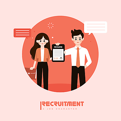 전신 캐릭터 여자 남자 말풍선 서류가방 일러스트 프레임 들기 정장 성인 두명 빨간색 비즈니스맨 비즈니스우먼 뒷짐 취업준비생 일자리 이력서 구인구직 채용공고 성인만 청년취업 일러캐릭터 AI파일 옷 컬러 가방 비즈니스 모션 사람 구직 직장인 구인 채용 파일형식 벡터