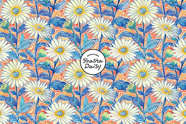 PSD 편집이미지 꽃 잎 패턴 사람없음 주황색 화려 데이지 샤스타데이지 이미지편집 식물 컬러 컨셉 무늬 파일형식