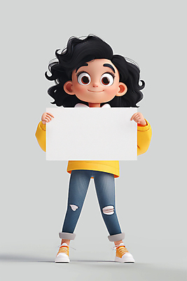전신 PSD 편집이미지 여자 종이 어린이 사각프레임 프레임 3D캐릭터 한명 들기 소녀 귀여움 팻말 시위 주장 참여 소녀한명만 카피스페이스 이미지편집 캐릭터 1 컨셉 모션 사람 사각형 공백 여자한명만 소녀만 파일형식