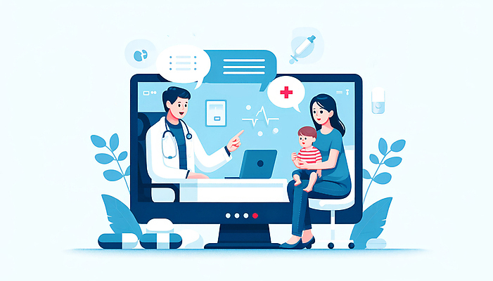 JPG 여자 남자 어린이 말풍선 잎 의자 일러스트 청진기 건강 소년 성인 치료 세명 파란색 노트북 약 모니터 환자 의사 가리킴 책상 상담 소통 십자모양 진료실 화상통화 원격의료 국내일러스트 AI일러스트 AI콘텐츠 모양 식물 컬러 가구 컨셉 의학 의료기기 병원 사람 손짓 전자제품 컴퓨터 진료 의료진 통화 십자 원격 파일형식