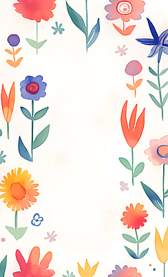 JPG 꽃 일러스트 자연 수채화 프레임 사람없음 컬러풀 귀여움 그림 카피스페이스 국내일러스트 AI일러스트 AI콘텐츠 식물 컬러 컨셉 공백 생태계 파일형식