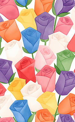 JPG 일러스트 자연 수채화 사람없음 컬러풀 장미 귀여움 그림 국내일러스트 AI일러스트 AI콘텐츠 꽃 컬러 컨셉 생태계 파일형식