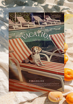 템플릿 포스터 오렌지 수영장 해변 사람없음 여름휴가 풀장 빈티지 강아지 선베드 비글 감성 세로줄무늬 의료성형뷰티 이미지템플릿 AI파일 바다 컨셉 의자 과일 휴가 반려동물 줄무늬 개 파일형식 벡터 여름_계절