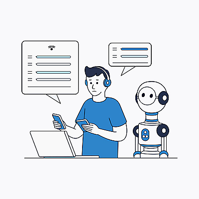 남자 인터넷 일러스트 미래 대화 한명 들기 상반신 성인 파란색 노트북 스마트폰 헤드폰 로봇 채팅 성인남자한명만 벡터 국내일러스트 AI파일 1 컬러 음향기기 컨셉 모션 말하기 사람 전자제품 핸드폰 스마트기기 남자한명만 성인남자만 파일형식