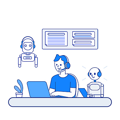 식물 남자 화분 인터넷 일러스트 미래 대화 한명 상반신 성인 파란색 노트북 헤드폰 로봇 채팅 성인남자한명만 벡터 국내일러스트 AI파일 1 컬러 음향기기 컨셉 말하기 사람 전자제품 남자한명만 성인남자만 파일형식