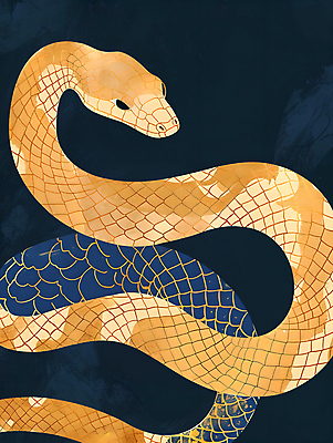 PSD 일러스트 새해 사람없음 노란색 십이지신 뱀띠 뱀 2025년 국내일러스트 컬러 파충류 연도 파일형식