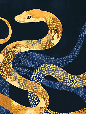 PSD 일러스트 새해 사람없음 노란색 십이지신 뱀띠 뱀 2025년 국내일러스트 컬러 파충류 연도 파일형식