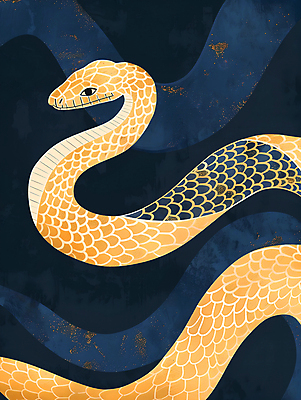 PSD 일러스트 새해 사람없음 노란색 십이지신 뱀띠 뱀 2025년 국내일러스트 컬러 파충류 연도 파일형식