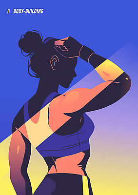 라이프스타일 여자 실루엣 일러스트 근육 한명 상반신 성인 파란색 운동복 보디빌딩 그라데이션 성인여자한명만 국내일러스트 AI파일 1 옷 컬러 촬영기법 사람 생활 헬스 여자한명만 성인여자만 파일형식 벡터