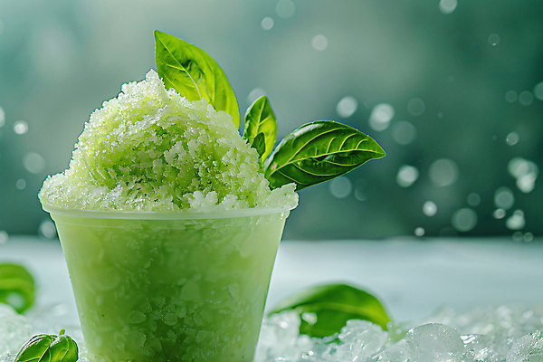 JPG 편집이미지 그릇 아이스크림 사람없음 여름 유행 얼음 시원함 디지털합성 바질 셔벗 편집실사 AI포토 AI콘텐츠 자연요소 식기 계절 디저트 CG 파일형식