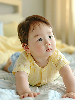 JPG 편집이미지 남자 엎드리기 한명 앞모습 여름 이불 육아 아기 디지털합성 유아복 박람회 신상품 의료성형뷰티 남자아기한명만 편집실사 AI인물포토 AI콘텐츠 1 옷 계절 뷰포인트 침구 모션 사람 아기용품 상품 CG 남자한명만 남자아기만 파일형식 AI포토