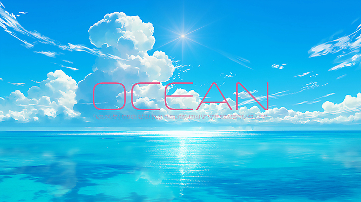 PSD 구름 바다 일러스트 사람없음 햇빛 반사 맑음 투명 수면 그림 국내일러스트 자연요소 날씨 물 태양 파일형식