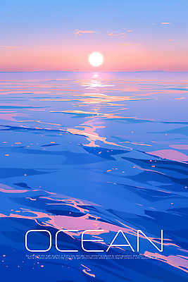 PSD 구름 물결 바다 일러스트 사람없음 일몰 그림 그라데이션 국내일러스트 자연요소 노을 파일형식