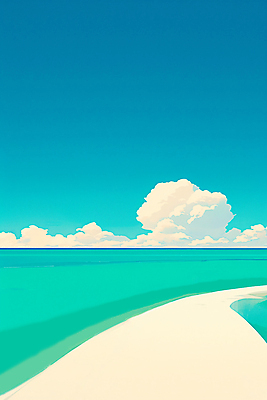 JPG 구름 일러스트 자연 하늘 해변 사람없음 지평선 청록색 국내일러스트 AI일러스트 AI콘텐츠 자연요소 바다 컬러 생태계 파일형식