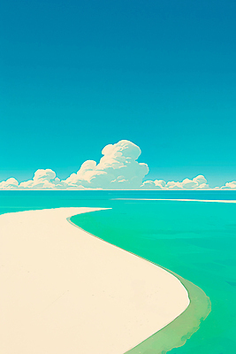 JPG 구름 일러스트 자연 하늘 해변 사람없음 지평선 청록색 국내일러스트 AI일러스트 AI콘텐츠 자연요소 바다 컬러 생태계 파일형식