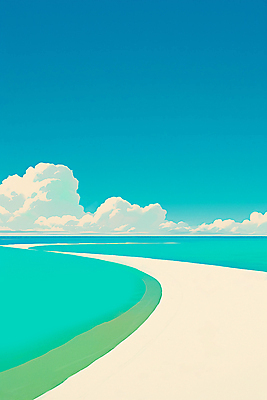 JPG 구름 일러스트 자연 하늘 해변 사람없음 지평선 청록색 국내일러스트 AI일러스트 AI콘텐츠 자연요소 바다 컬러 생태계 파일형식