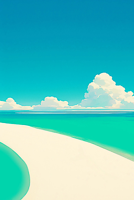 JPG 구름 일러스트 자연 하늘 해변 사람없음 지평선 청록색 국내일러스트 AI일러스트 AI콘텐츠 자연요소 바다 컬러 생태계 파일형식