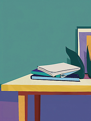 JPG 화분 액자 잎 일러스트 사람없음 일상 책 쌓기 책상 국내일러스트 AI일러스트 AI콘텐츠 식물 가구 모션 라이프 파일형식