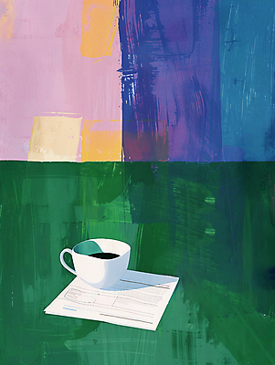 JPG 종이 일러스트 사람없음 일상 거친 커피잔 책상 질감 국내일러스트 AI일러스트 AI콘텐츠 커피 가구 잔 라이프 파일형식