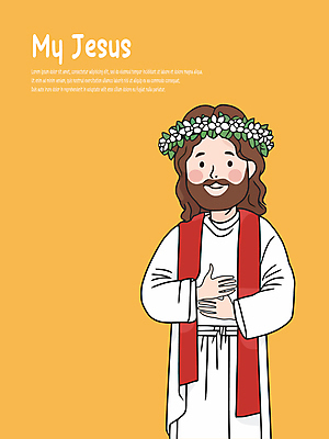 남자 기독교 일러스트 한명 웃음 상반신 성인 화관 기쁨 예수 감사 성인남자한명만 국내일러스트 AI파일 1 꽃 감정 종교 표정 사람 신_종교 남자한명만 성인남자만 파일형식 벡터