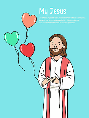 남자 기독교 일러스트 한명 미소 상반신 성인 예수 하트풍선 성인남자한명만 국내일러스트 AI파일 1 종교 표정 사람 하트 신_종교 풍선 남자한명만 성인남자만 파일형식 벡터