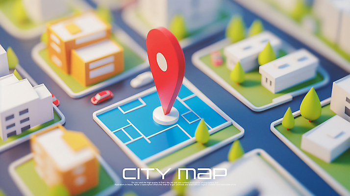 PSD 나무 편집이미지 지도 자동차 사람없음 건물 3D 행선지 도시 위치 길찾기 네비게이션 GPS 위치정보 편집3D 식물 건축물 육상교통 정보 디지털합성 파일형식