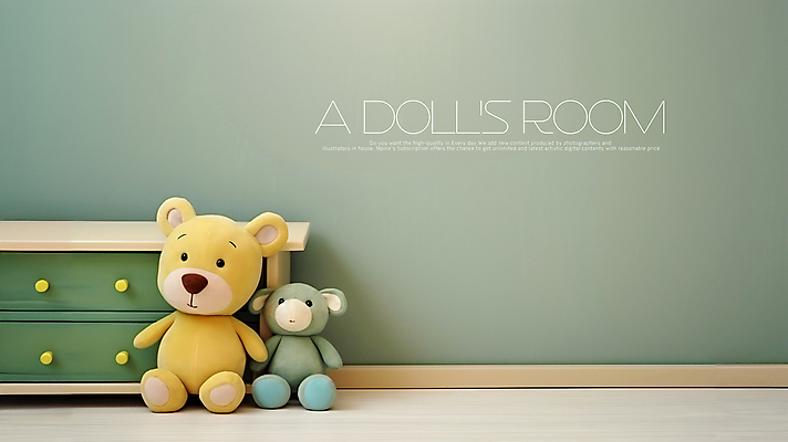 PSD 편집이미지 의자 곰 사람없음 초록색 곰인형 공간 서랍장 아이방 카피스페이스 이미지편집 동물 인형 컬러 가구 포유류 공백 방 파일형식