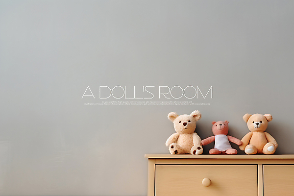 PSD 편집이미지 인형 의자 곰 사람없음 곰인형 공간 서랍장 아이방 카피스페이스 이미지편집 동물 가구 포유류 공백 방 파일형식