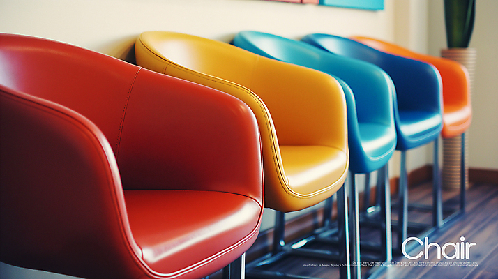 PSD 편집이미지 의자 사람없음 컬러풀 여러개 오브젝트 일렬 나란히 카피스페이스 이미지편집 컬러 가구 다수 공백 파일형식