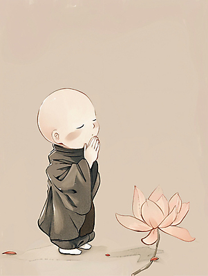 전신 PSD 남자 꽃잎 어린이 불교 일러스트 연꽃 한명 소년 눈감음 기도 동자승 손모으기 소년한명만 국내일러스트 1 꽃 종교 모션 사람 손짓 승려 남자한명만 소년만 파일형식