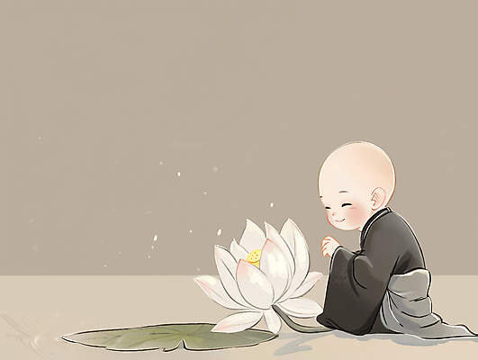 전신 PSD 남자 꽃잎 어린이 불교 일러스트 연꽃 한명 미소 소년 연잎 동자승 웅크림 소년한명만 국내일러스트 1 꽃 종교 잎 모션 표정 사람 승려 남자한명만 소년만 파일형식