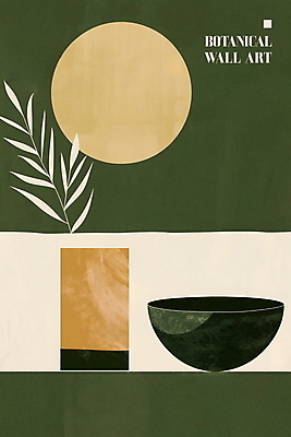 PSD 그릇 잎 일러스트 자연 사람없음 장식 초록색 인테리어 원형 모던 그림 질감 심플 베이지색 미니멀 차분 국내일러스트 도형 식물 식기 디자인 컬러 컨셉 생태계 파일형식