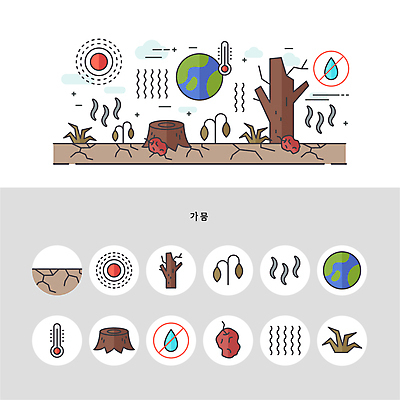 나무 지구 잎 일러스트 곡류 건조 사람없음 물 태양 새싹 풀 균열 더위 자연재해 대추 가뭄 물부족 시들음 밑동 엘리먼트 국내일러스트 AI파일 자연요소 식물 모션 날씨 사회이슈 재해 파일형식 벡터