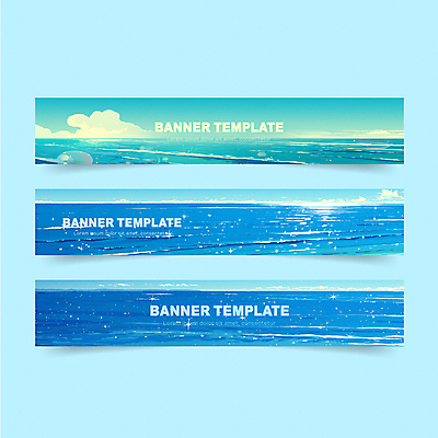 템플릿 배너템플릿 가로배너 바다 자연 풍경 사람없음 여름 파란색 반짝임 현수막 잔물결 배너세트 AI파일 배너 계절 물결 컬러 모션 가로 세트 생태계 파일형식 벡터