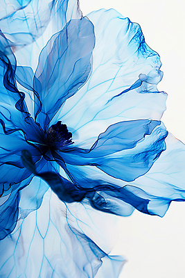 JPG 꽃 일러스트 잉크 사람없음 파란색 혼합 겹침 확산 국내일러스트 AI일러스트 AI콘텐츠 식물 컬러 파일형식