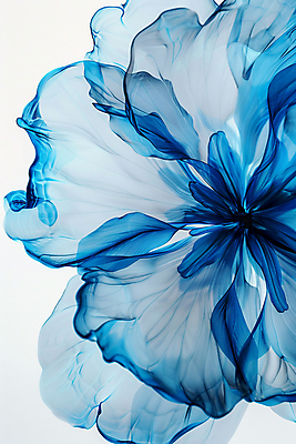 JPG 꽃 일러스트 잉크 사람없음 파란색 혼합 겹침 확산 국내일러스트 AI일러스트 AI콘텐츠 식물 컬러 파일형식