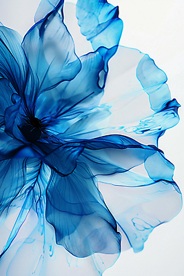 JPG 꽃 일러스트 잉크 사람없음 파란색 혼합 겹침 확산 국내일러스트 AI일러스트 AI콘텐츠 식물 컬러 파일형식