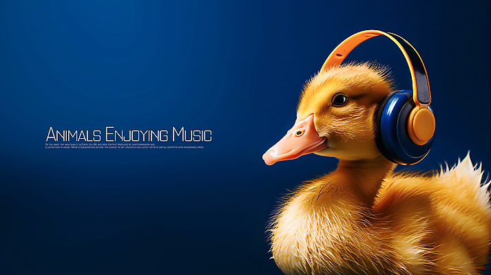 PSD 편집이미지 음악 오리 사람없음 헤드폰 음악감상 듣기 남색 즐거움 카피스페이스 이미지편집 감정 컬러 음향기기 모션 조류 문화예술 공백 감상 파일형식