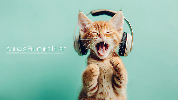 PSD 편집이미지 음악 사람없음 헤드폰 고양이 음악감상 듣기 즐거움 민트색 카피스페이스 이미지편집 감정 컬러 음향기기 포유류 모션 문화예술 반려동물 공백 감상 파일형식