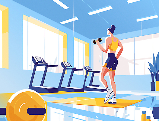 전신 라이프스타일 여자 운동화 일러스트 창문 근육 실내 한명 들기 성인 파란색 운동복 노란색 아령 헬스장 매트 역기 보디빌딩 런닝머신 성인여자한명만 국내일러스트 AI파일 1 옷 컬러 신발 모션 사람 내부 생활 운동기구 헬스 여자한명만 성인여자만 파일형식 벡터