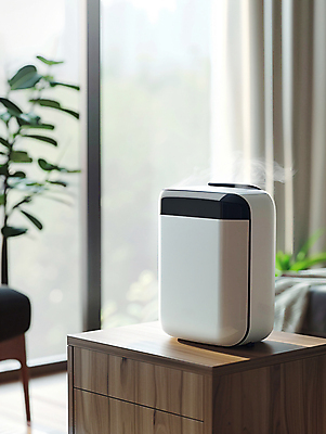 JPG 식물 편집이미지 화분 창문 실내 사람없음 여름 공간 커튼 연기 디지털합성 서랍장 장마 목재가구 제습기 편집실사 AI포토 AI콘텐츠 계절 가구 내부 가전제품 비_날씨 CG 파일형식