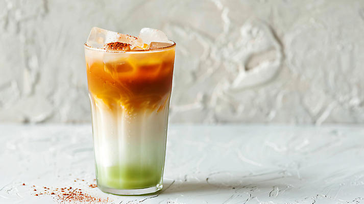 JPG 편집이미지 잔 사람없음 카페 디지털합성 코코넛 라떼 편집실사 판단잎 AI포토 AI콘텐츠 식기 커피 잎 과일 상점 CG 파일형식