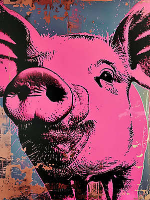 JPG 일러스트 사람없음 컬러풀 십이지신 돼지 팝아트 국내일러스트 AI일러스트 AI콘텐츠 컬러 포유류 그림 파일형식