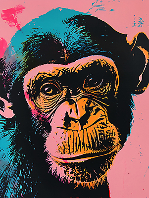 JPG 일러스트 사람없음 컬러풀 십이지신 원숭이 팝아트 국내일러스트 AI일러스트 AI콘텐츠 컬러 포유류 그림 파일형식