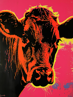 JPG 일러스트 사람없음 컬러풀 십이지신 소 팝아트 국내일러스트 AI일러스트 AI콘텐츠 컬러 포유류 그림 파일형식