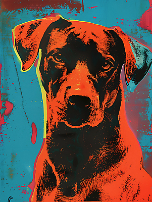 JPG 일러스트 사람없음 컬러풀 십이지신 개 팝아트 국내일러스트 AI일러스트 AI콘텐츠 컬러 포유류 그림 파일형식